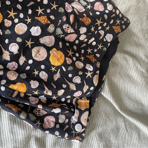 Rachel Antonoff Birdie Slim Straight Black Seashell Print Cigarette Pants 0 EUC - Picture 5 of 13